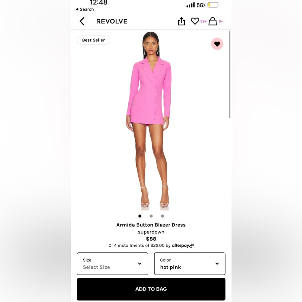 Superdown bubblegum pink blazer dress